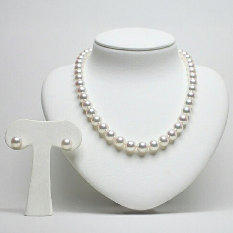 真珠 ネックレス ピアス セット 9.0-9.5mm pt900 大粒 希少 アコヤ真珠 アクセサリー ファッション ジュエリー akoya パール 高級 プレゼント 贈り物 贈答品 お祝い 誕生日