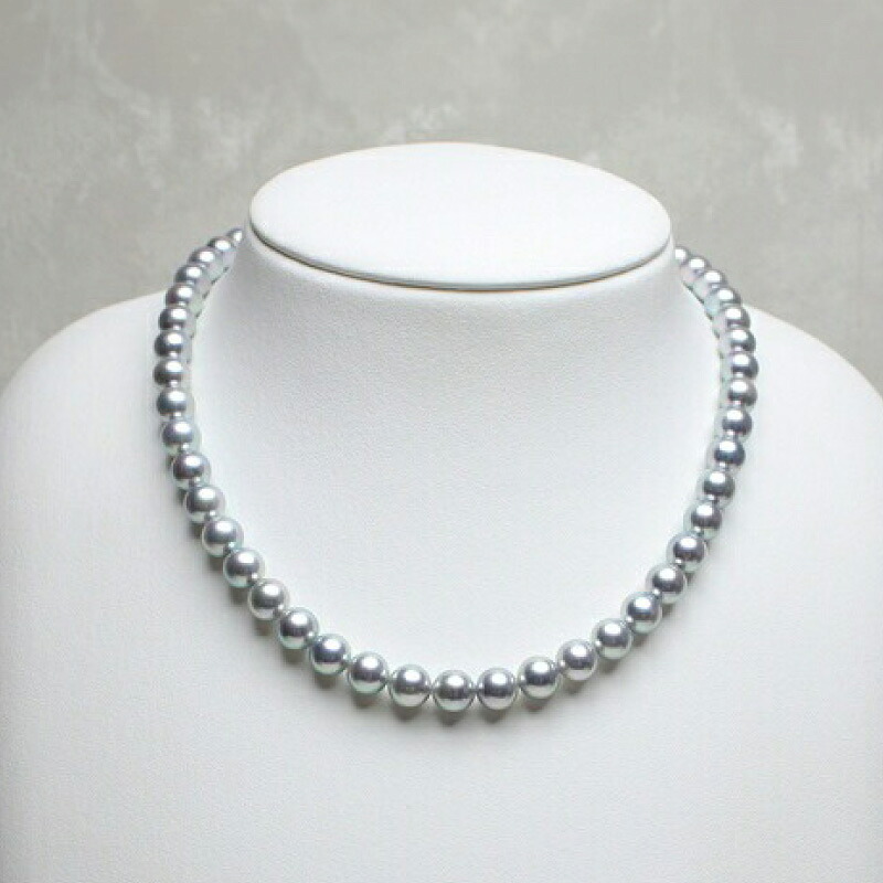 真珠 ネックレス 7.5-8.0mm グレーブルー アコヤ真珠 アクセサリー ファッション ジュエリー akoya パール フォーマル カジュアル プレゼント ギフト 贈り物 贈答品 お祝い 誕生日