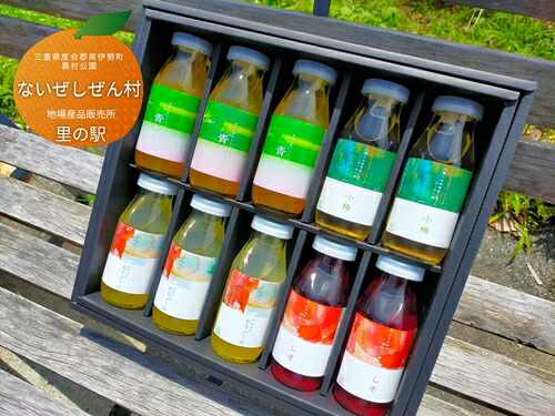 手作り ジュース みかん セミノール 梅 しそ 4種 10本 各 170ml ないぜしぜん村 みかんジュース 蜜柑ジュース 紫蘇ジュース 紫蘇 梅ジュース 小梅 飲料 ミカン 蜜柑 青みかん