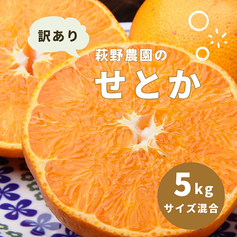 萩野農園の 訳あり せとか 5kg  サイズ混合 わけあり 家庭用 柑橘 果物 くだもの フルーツ 旬 産地直送 農家直送【2027年3月上旬～3月末までに順次発送予定】【mhn001】