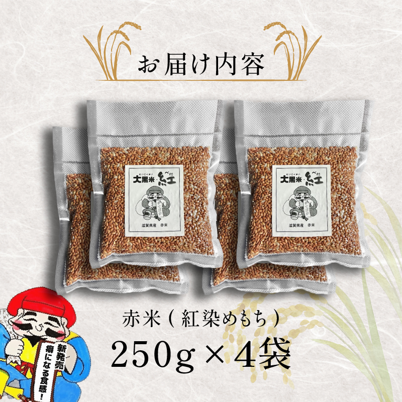 古代米 1kg 4袋 セット お試し 国産  雑穀米 滋賀県 日野町 農家直送 お米 おこめ こめ 産地直送 ふるさと納税