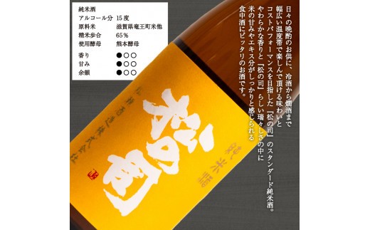 日本酒 松の司 純米酒 限定純米酒 720mlセット 金賞 受賞酒造 飲み比べ 【 お酒 日本酒 酒 松瀬酒造 人気日本酒 おすすめ日本酒 定番 御贈答 銘酒 贈答品 滋賀県 竜王町 ふるさと納税 】