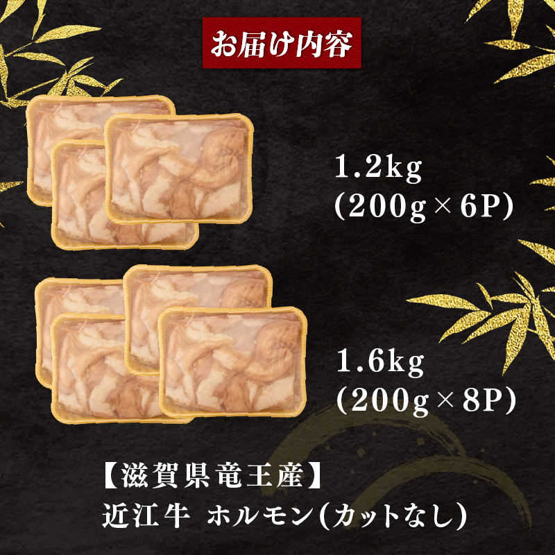 近江牛 ホルモン 1.6kg ~ 800g 選べる カット 容量 冷凍 1本 まるごと 焼肉 焼肉 黒毛和牛 和牛 高級 小腸 ホソ こてっちゃん 肉 焼き肉 もつ モツ鍋