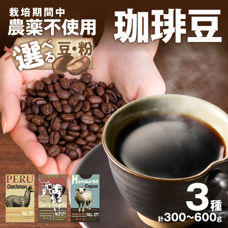 【栽培期間中 農薬不使用】 自家焙煎 コーヒー豆 お試しセットペルー ホンジュラス コロンビア 3種セット100g・200g×各3種 500g（250g×2） ふるさと納税 コーヒー豆　HA00016