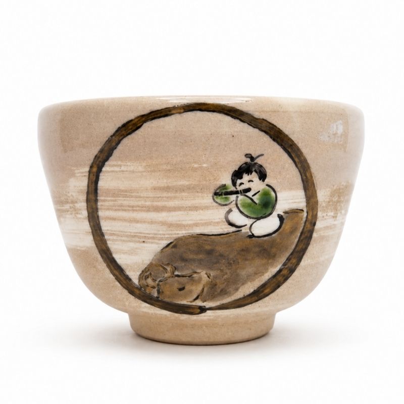 ～京の伝統工芸・清水焼～　騎牛帰家を描いた茶碗（絵柄②） 京都 京都府 井手 井手町