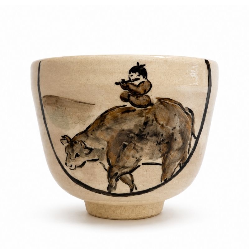 ～京の伝統工芸・清水焼～　騎牛帰家を描いた茶碗（絵柄③） 京都 京都府 井手 井手町