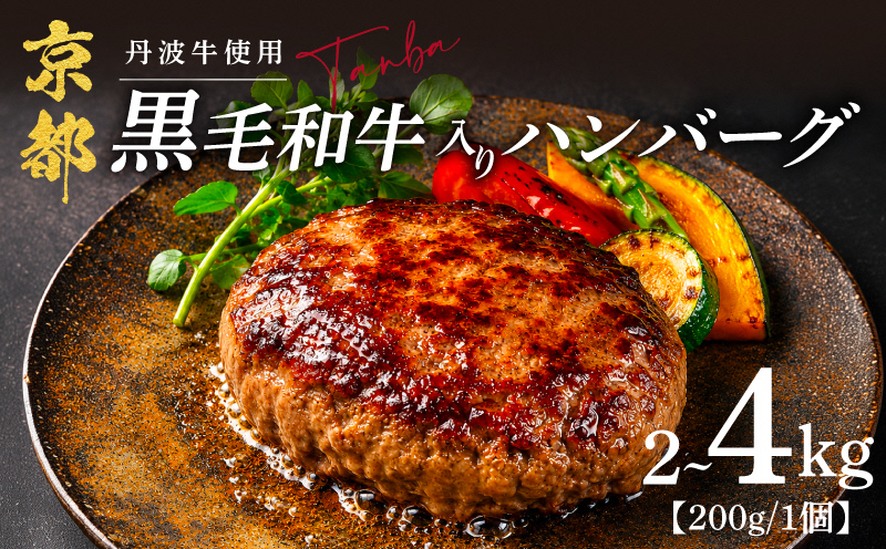 黒毛和牛 ハンバーグ 2kg~4kg 選べる 丹波牛 ブランド牛 国産 京都府産 黒毛 和牛 肉 牛 牛肉 合い挽き 豚肉 淡路島 玉ねぎ たまねぎ 冷凍 真空 小分け 個包装 お弁当 おかず 惣菜