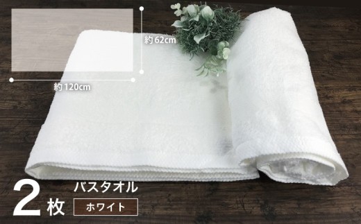 やわらかバスタオル 2枚セット（ホワイト）泉州タオル G4565
