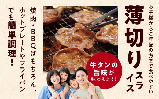 ねぎ塩 牛たん お試し 500g【小分け 250g×2 成型 牛タン 牛肉 焼肉用 薄切り 訳あり サイズ不揃い】 099H4737