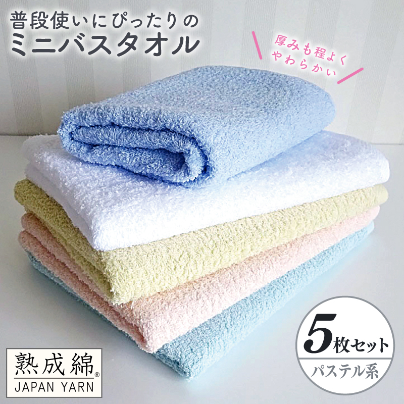 泉州タオル 普段使いにぴったりのミニバスタオル 5枚