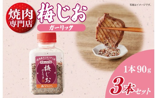焼き肉専門店の梅じおガーリック 90g×3本セット