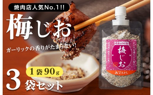 焼き肉専門店 梅じお ガーリック スパイス 90g×3袋
