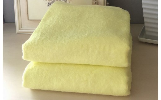 超大判バスタオル２枚セット（サンキスイエロー）泉州タオル 90×170cm【泉州タオル 国産 吸水 普段使い 無地 シンプル 日用品 家族 ファミリー】