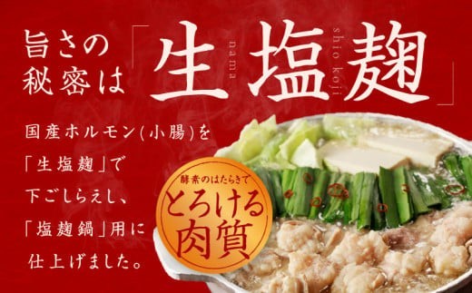 牛もつ鍋セット 9人前【国産 牛肉 ホルモン 塩こうじ スープセット モツ 鍋 高評価 冷凍 鍋セット 簡単調理】 010B1525-1
