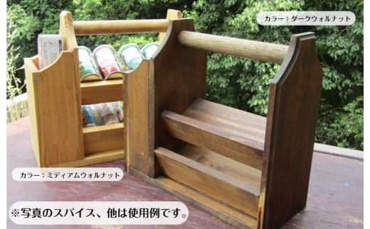 手作り木製 キッチンやアウトドアに便利！スパイスラック 099H2176