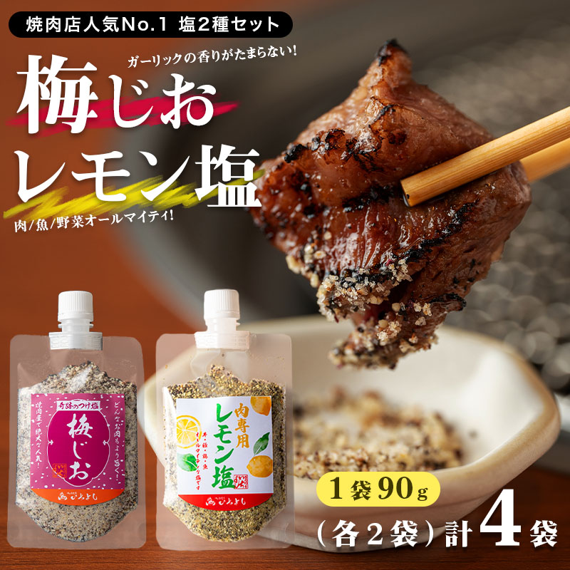 【スピード発送】焼き肉専門店 梅じお レモン塩 スパイスセット 90g×合計4袋 お試し 099H2494-1