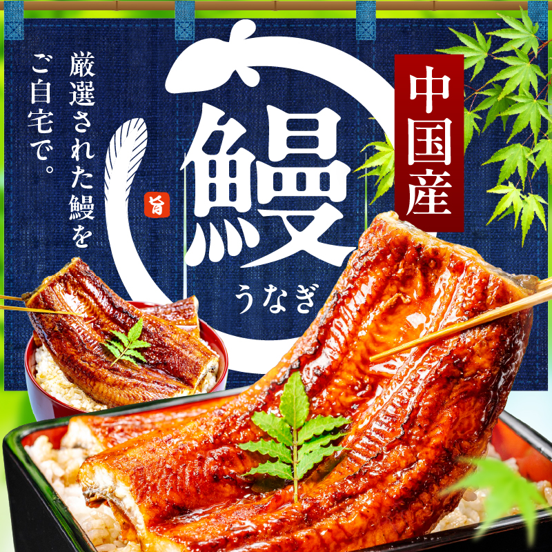 うなぎ蒲焼 合計320g【約160g×2尾 特製タレ付 鰻 ウナギ 中国産 レンジ 温めるだけ 簡単調理 ふわふわ 炭火焼き 備長炭 手焼き】 G4194-1