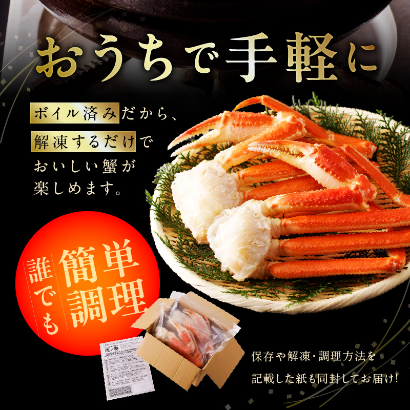 カニ ボイルズワイ蟹 800g(400g×2肩)約2-3人前 昆布仕立て G4189-1