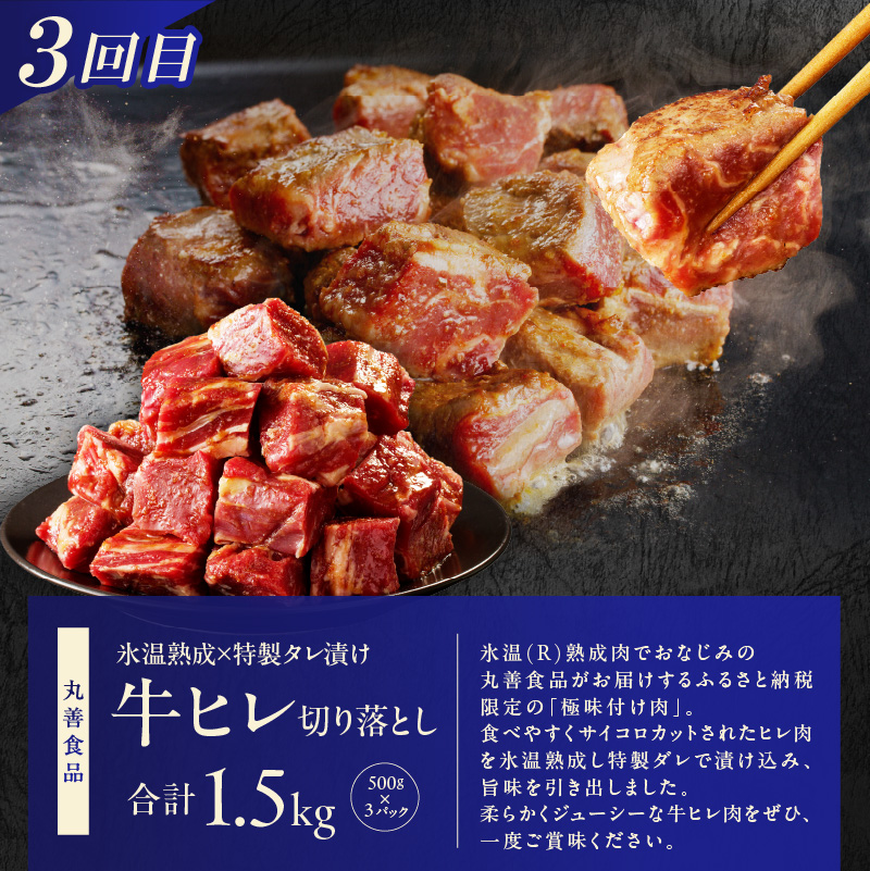 1位獲得の肉 定期便 全3回 総量 3.8kg【牛肉 焼肉 牛タン ハラミ 牛ヒレ お肉 福袋 訳あり サイズ不揃い 毎月配送コース】 099Z648
