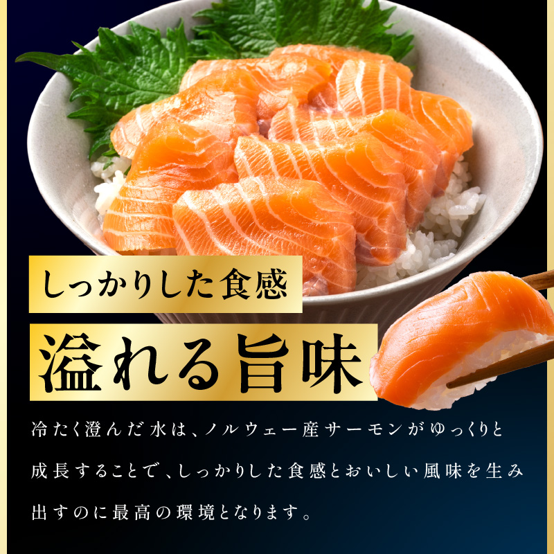 極上 アトランティックサーモン 2kg【ノルウェー産 4～10柵 訳あり サイズ不揃い 上質 刺身 海鮮丼 サラダ 冷凍】 G4197-1