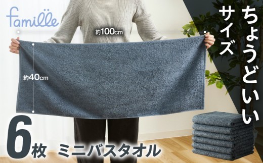 タオル 寝具 フェイスタオル ファミーユ ミニバスタオル 6枚