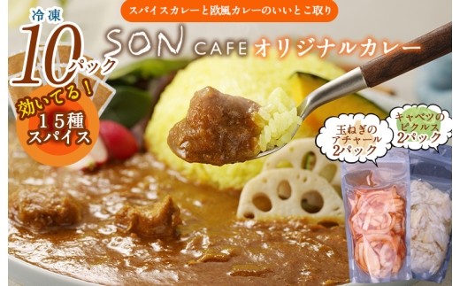 15種スパイスを使用したSONカフェ特製カレー 200g×10P&玉ね…