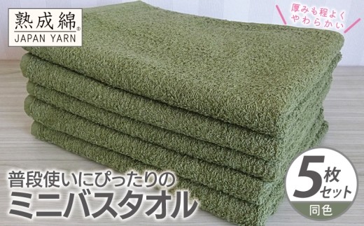 普段使いにぴったりのミニバスタオル 5枚