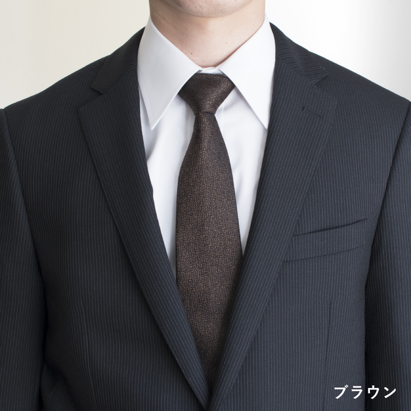 シルクネクタイ（杢柄　ブラウン） G3767