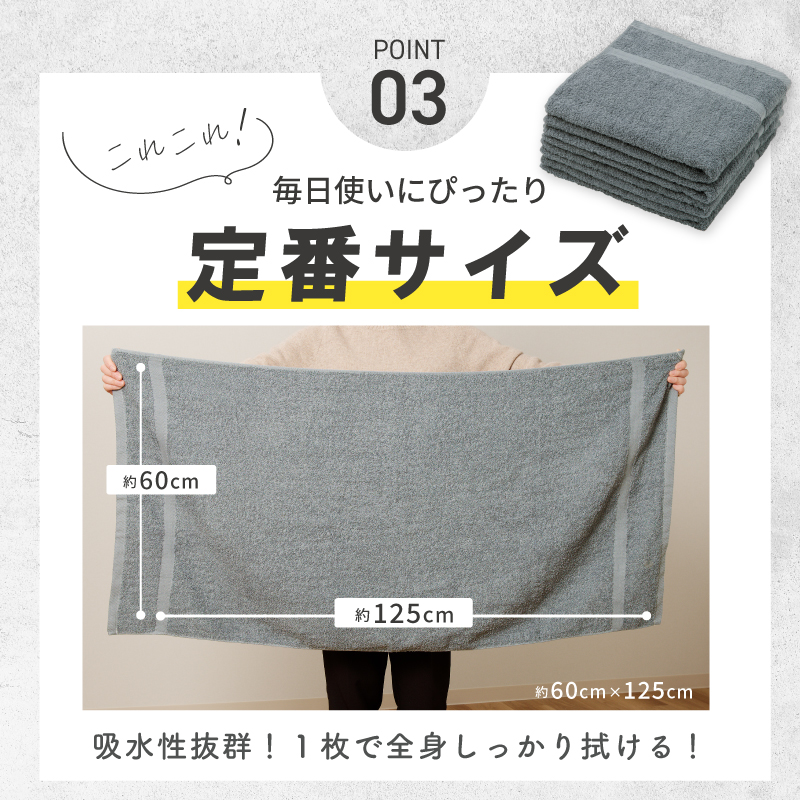 濃色カラー バスタオル 4枚セット(ネイビー&ブルーグレー 各2枚)【泉州タオル 国産 吸水 普段使い シンプル 日用品 家族 ファミリー】 G4380