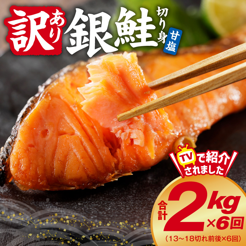 【定期便】銀鮭 切り身 2kg(約18切れ)×全6回 G6147