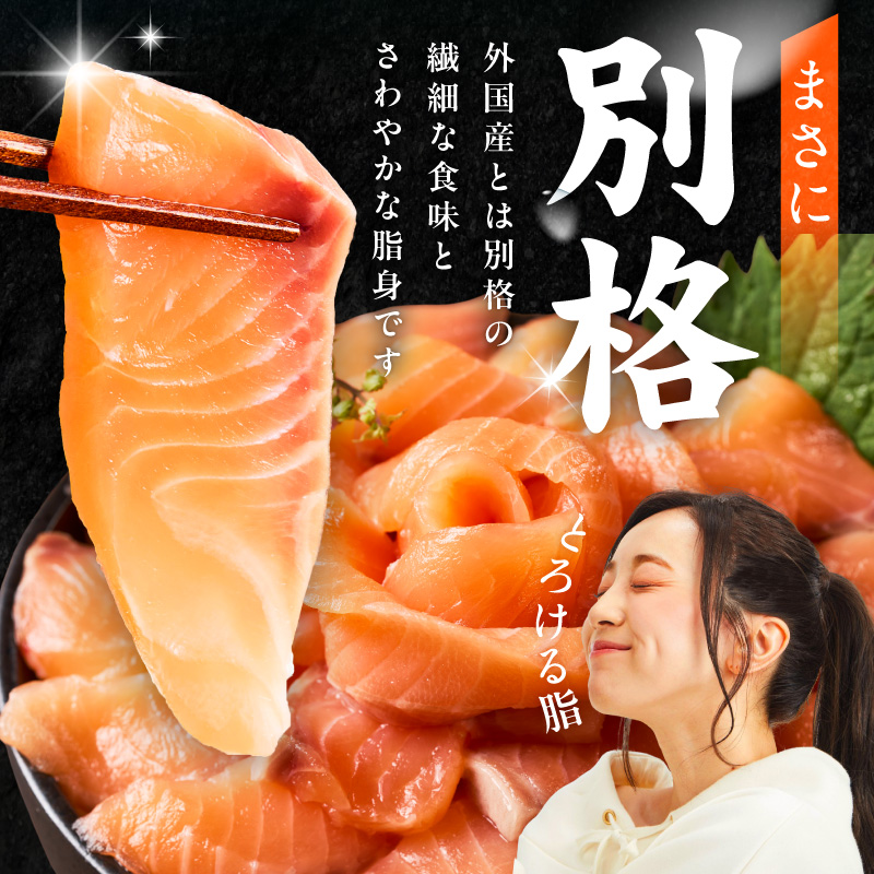 国産アトランティックサーモン 1kg ポーション【小分け 真空パック 訳あり サイズ不揃い 刺身 海鮮丼 さーもん 鮭 さけ シャケ しゃけ 冷凍】 nbj0011