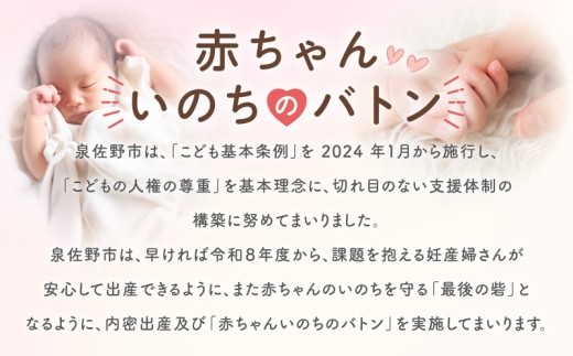 【返礼品なし】赤ちゃんいのちのバトン関連応援寄附（大阪府泉佐野市） LB0005