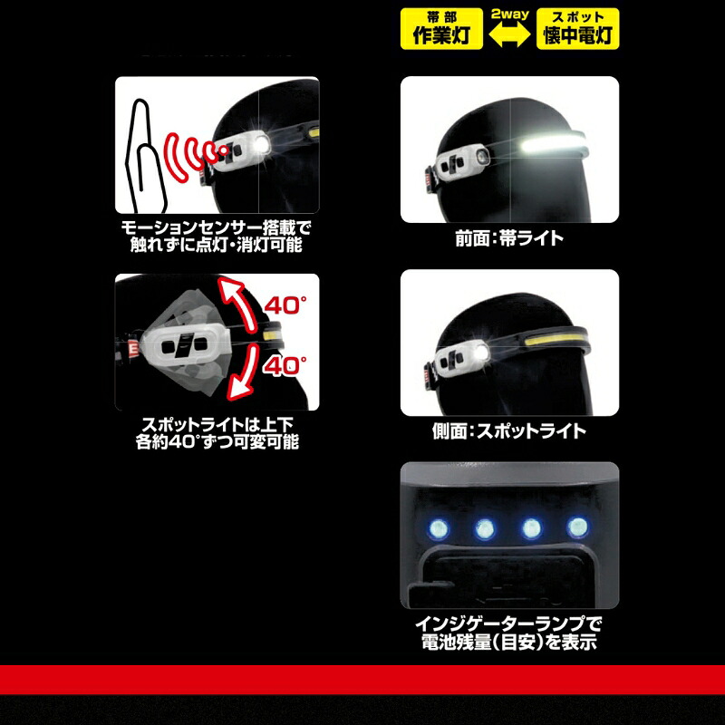 TONE トネ LEDヘッドバンドライト　A-LT32WPC　工具　15001-40001303｜工具 整備士 自動車 バイク DIY メンテナンス