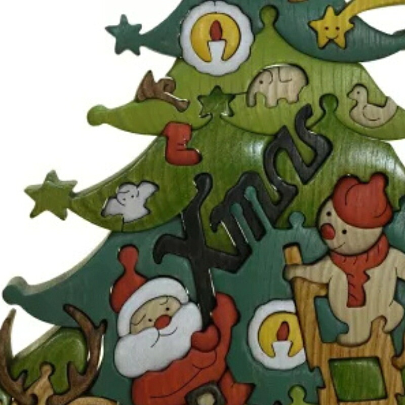 木工パズルクリスマスツリー３（色付き） 積み木 積木 つみき 木のおもちゃ 動物つみき バランス ごっこ遊び おもちゃ 木製玩具 知育玩具 男の子 女の子 子供 子ども 国産 安心 安全 出産祝い お
