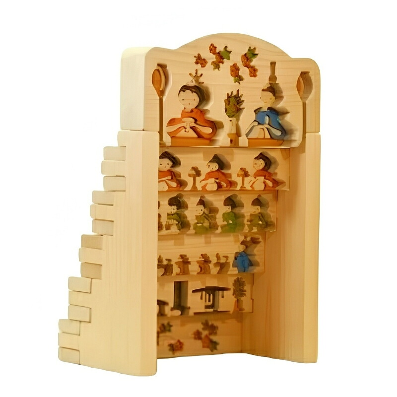 木工パズル　おひなさま　5段飾り ｜ こだわりの逸品 地域特産品 ギフト 自分用 人気 おすすめ 積み木 積木 つみき 木のおもちゃ 動物つみき バランス ごっこ遊び おもちゃ 木製玩具 知育玩具 男