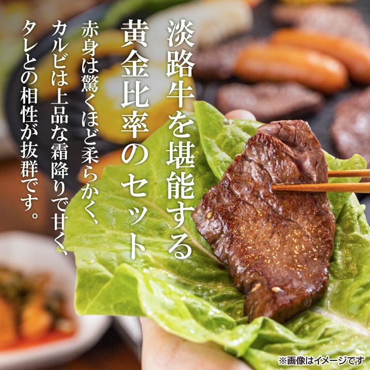 【淡路牛専門の目利きが厳選】特上赤身・特上カルビ　焼肉用　600ｇ