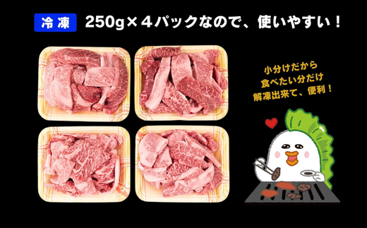 但馬牛 がっせぇ盛り（焼肉用・1kg）250g×4パック