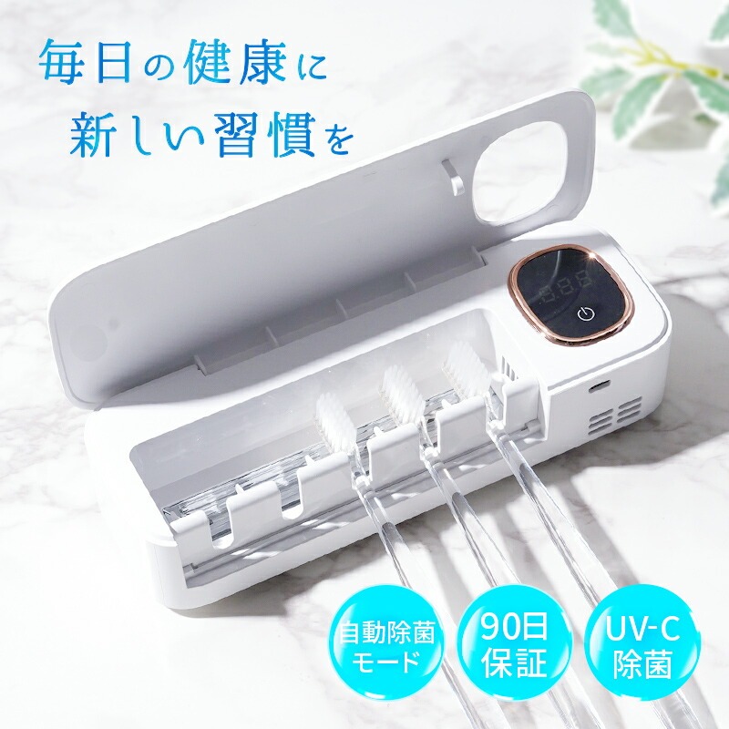 歯ブラシ除菌器 【カラー選択可】〈ライズクリエイション atRise〉 歯ブラシ 除菌 壁掛け式 カビ防止 歯ブラシ収納 ケース 静音 USB充電式 LEDライト ドライ Type-c タイプC