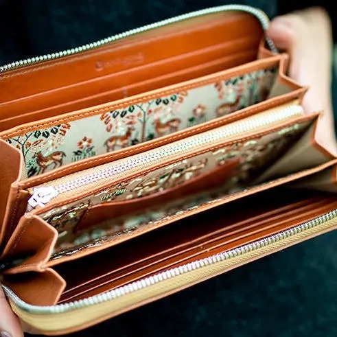 『正倉院文様革財布 あをによし』選べるカラー 3色 日本製 本革 財布 長財布 レザー 西陣織 正倉院 文様 おしゃれ レディース メンズ プレゼント ギフト お歳暮 誕生日 人気 おすすめ ふるさと