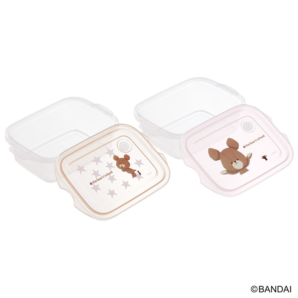抗菌シールボックス M 500ml×2個セットくまのがっこうココア FCN2WAG スケーター 678356 保存 プラスチック 保存容器 フードコンテナ エアーバルブ付き 抗菌加工 電子レンジ対応