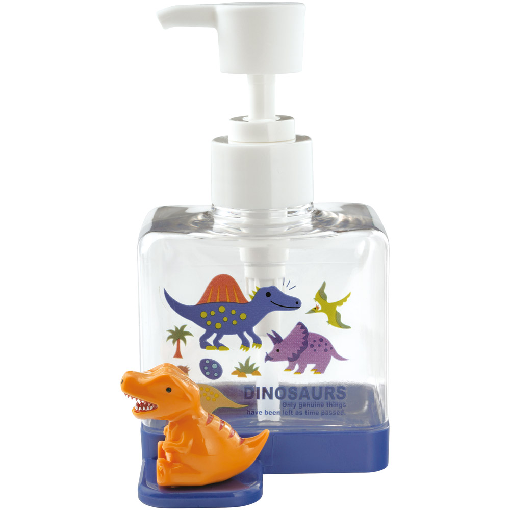 マスコット付き ソープ ディスペンサー 250ml 詰め替え ボトル 手洗い ポンプボトル スケーター skater BSSD1 ディノサウルス 恐竜 ダイナソー 男の子 男子 ハンドソープ 洗面用品
