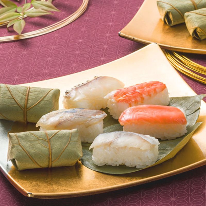 柿の葉寿司 50個 5種詰め合わせ 奈良 名物 お土産 冷蔵 二段詰 寿司 鯖 鮭 鯵 鯛 海老 サバ シャケ アジ タイ エビ 和食 郷土料理 贈答品 ギフト 贈り物 プレゼント お歳暮 柿の葉ずし