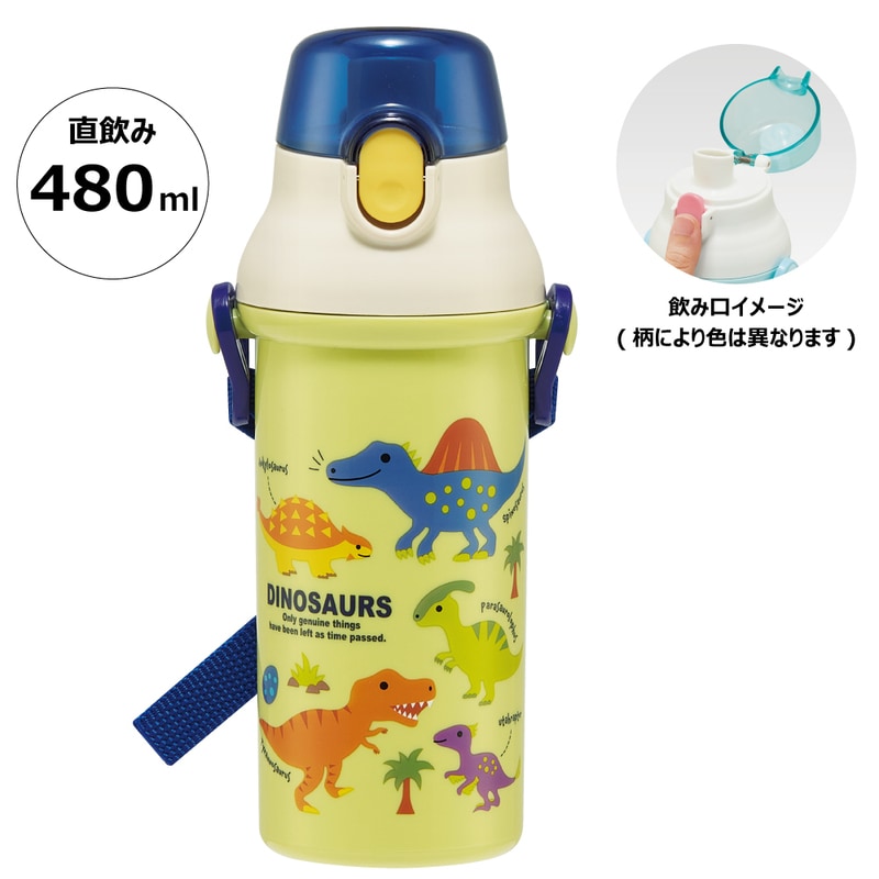 抗菌直飲プラボトル 480ml ディノサウルス　ピクチャ〈スケーター skater〉 水筒 奈良県 奈良市 なら 4-100