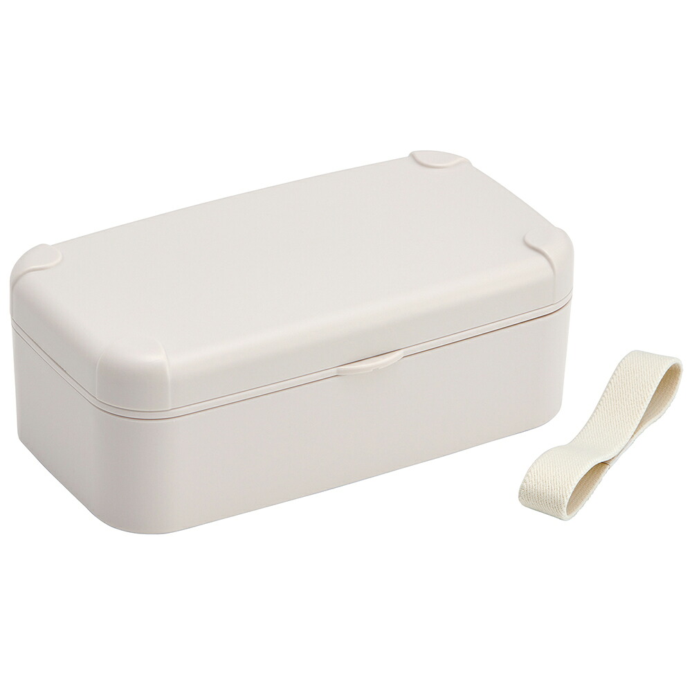 スケーター 弁当箱 スマホスタンド付き 600ml 1段 箸付き 仕切り 食洗機 レンジ 対応 日本製 skater PLB6SSH ベージュ 色 無地【ランチボックス スマホ スタンド ランチベルト