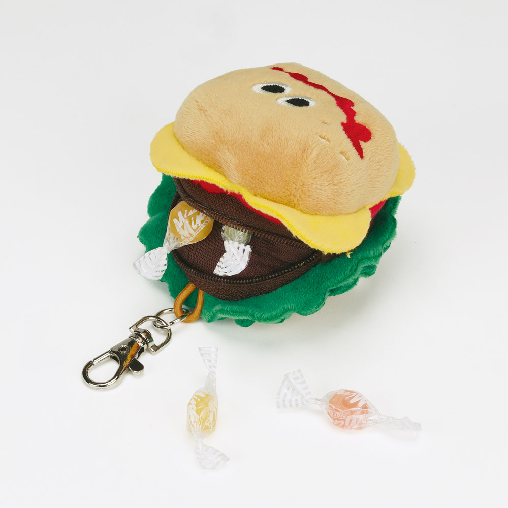 ぬいぐるみ リール付き キーホルダー マスコット 鍵 小物入れ 可愛い 子供 キッズ skater スケーター  バーガーコンクス バーガー BURGER CONX 男子 女子 小物ケース キーリング