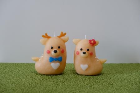 キャンドル（ろうそく）〈夫婦くつろぎ鹿candle〉しか 鹿 シカ バンビ  canata conata（カナタコナタ） 蝋燭 奈良県 奈良市 なら 5-010