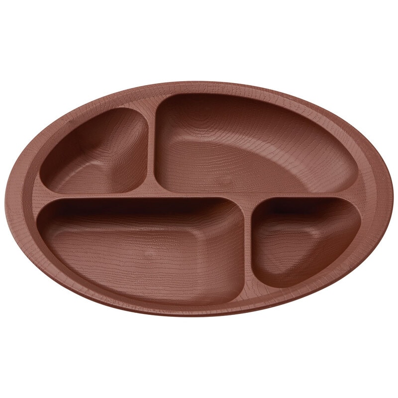 すくいやすい 仕切り プレート 食器 皿 プラスチック 丈夫 バイオマス原料使用 スケーター skater NLPS1B ブラウン 茶色 男性 女性 男子 女子 メンズ レディース 電子レンジ 食洗機