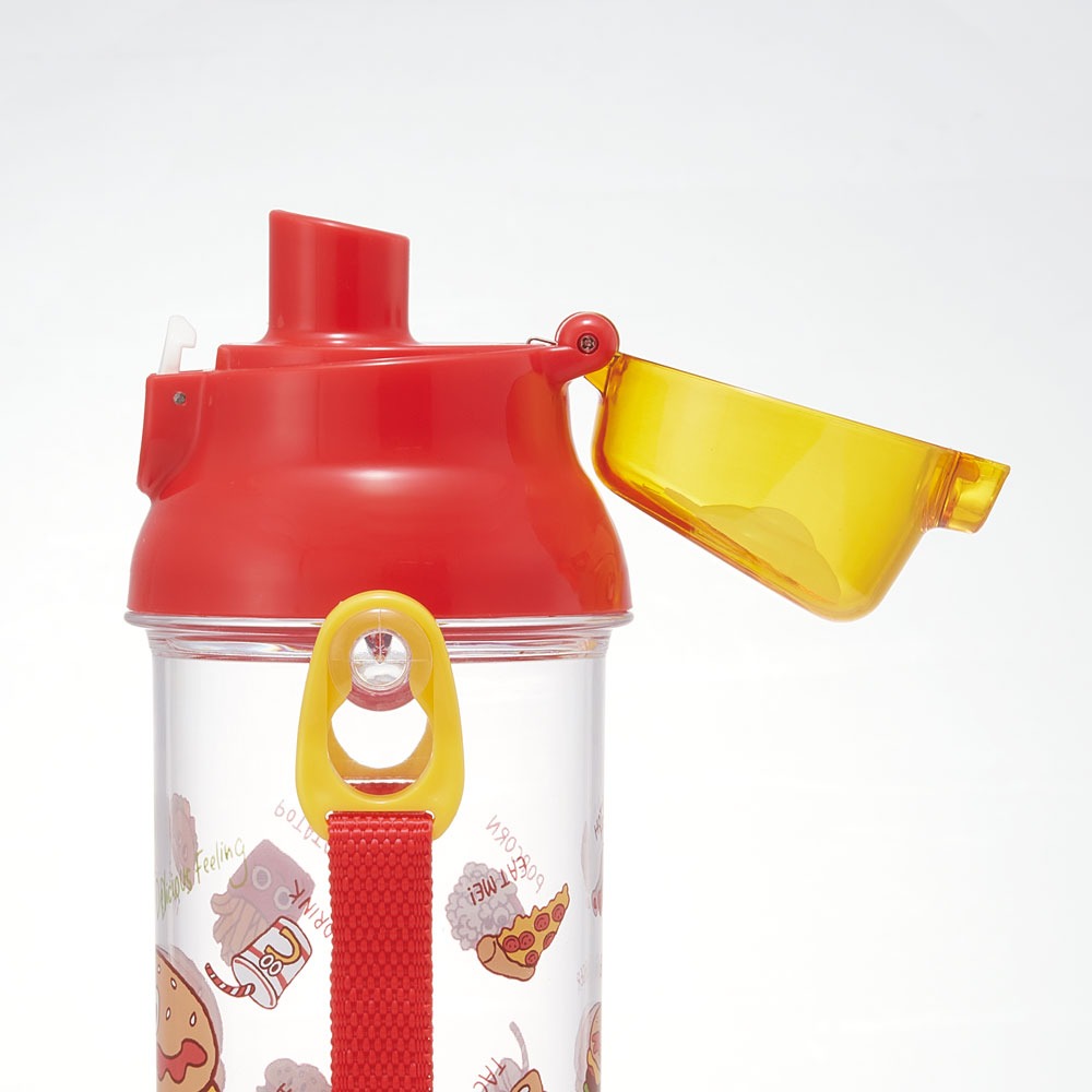 食洗機対応プラクリアボトル 480ml  バーガーフレンズ ＜スケーター skater＞PSB5TR_4973307673122 プラスチック 水筒 直飲み ダイレクト ショルダーベルト 肩紐付き