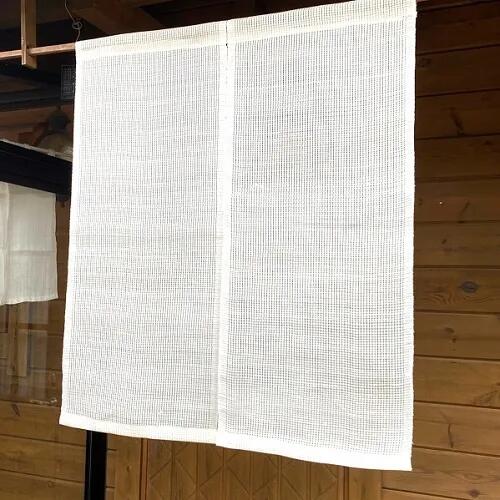 岡井麻布商店 透かし織り麻のれん 生成 87cm×100cm のれん 暖簾 おしゃれ シンプル 麻 和風 玄関 奈良県 奈良市 なら 50-007