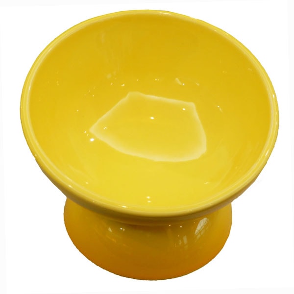 【ペット用品】陶器製 短頭犬用食器　イエロー ／CHOB3_536175 奈良県 奈良市 なら 10-095